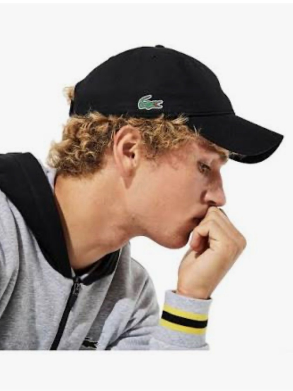 Lacoste Unisex Baseball Black Cap with Green Crocodile Logo